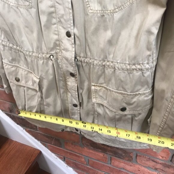 Aritzia Talula Trooper Utility Cargo Hood Cotton Jacket Military Drawcord Pocket - Picture 15 of 16